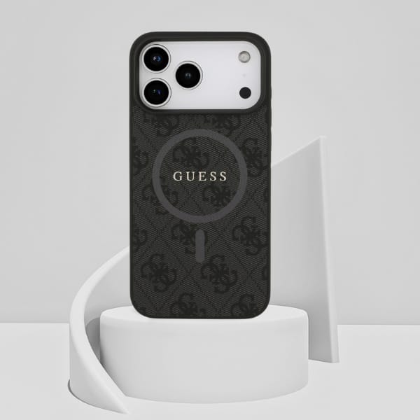 Etui Guess 4G Ring Classic Logo MagSafe  do iPhone 17 Pro Max czarny