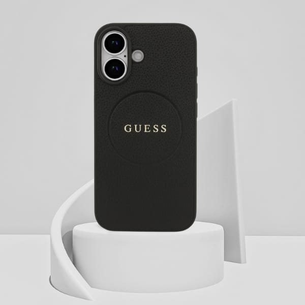 Etui Guess Grained Ring MagSafe do       iPhone 17 czarny