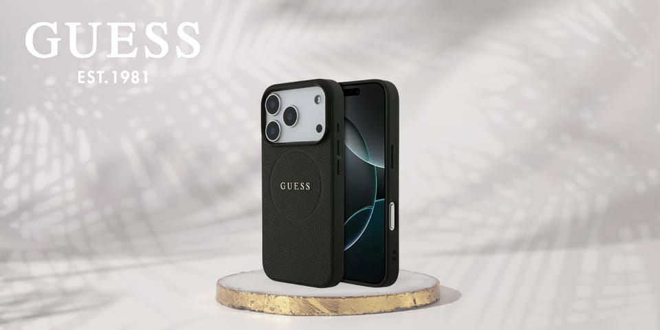 Etui Guess Grained Ring MagSafe do       iPhone 17 Pro czarny