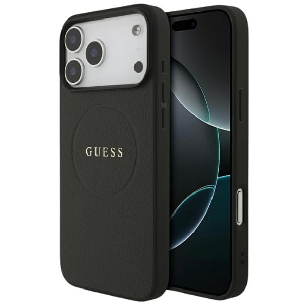 Etui Guess Grained Ring MagSafe do       iPhone 17 Pro Max czarny