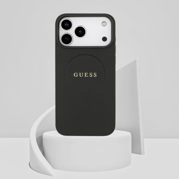 Etui Guess Grained Ring MagSafe do       iPhone 17 Pro Max czarny
