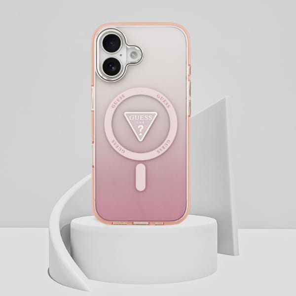 Etui Guess IML Gradient Triangle LogoMagSafe do iPhone 17 różowy