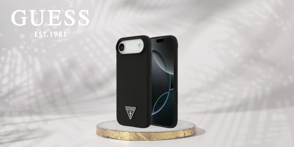 Etui Guess Silicone Triangle Logo        MagSafe do iPhone 17 Air czarny