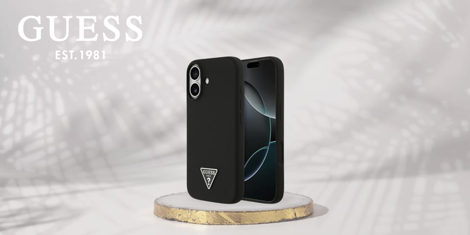 Etui Guess Silicone Triangle Logo        MagSafe do iPhone 17 czarny