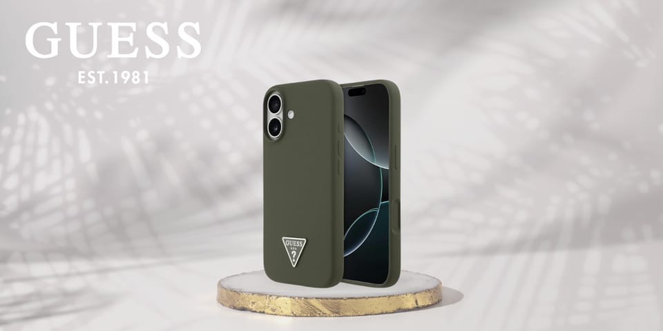 Etui Guess Silicone Triangle Logo        MagSafe do iPhone 17 khaki