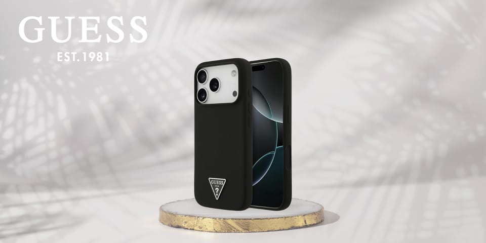 Etui Guess Silicone Triangle Logo        MagSafe do iPhone 17 Pro Max czarny