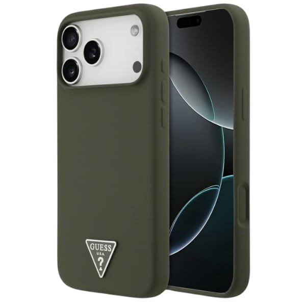 Etui Guess Silicone Triangle Logo        MagSafe do iPhone 17 Pro Max khaki
