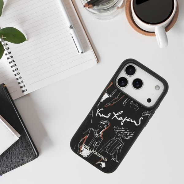 Etui Karl Lagerfeld Grained Pattern &    Logo MagSafe do iPhone 17 Pro czarny