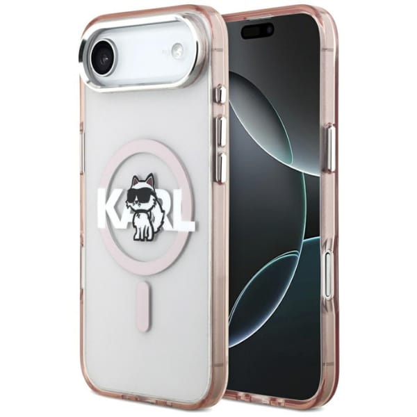 Etui Karl Lagerfeld IML Choupette Sketch Logo MagSafe do iPhone Air różowy