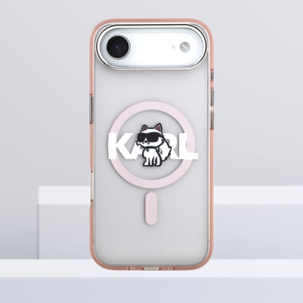 Etui Karl Lagerfeld IML Choupette Sketch Logo MagSafe do iPhone Air różowy