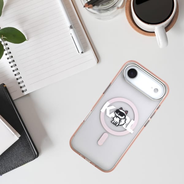 Etui Karl Lagerfeld IML Choupette Sketch Logo MagSafe do iPhone Air różowy