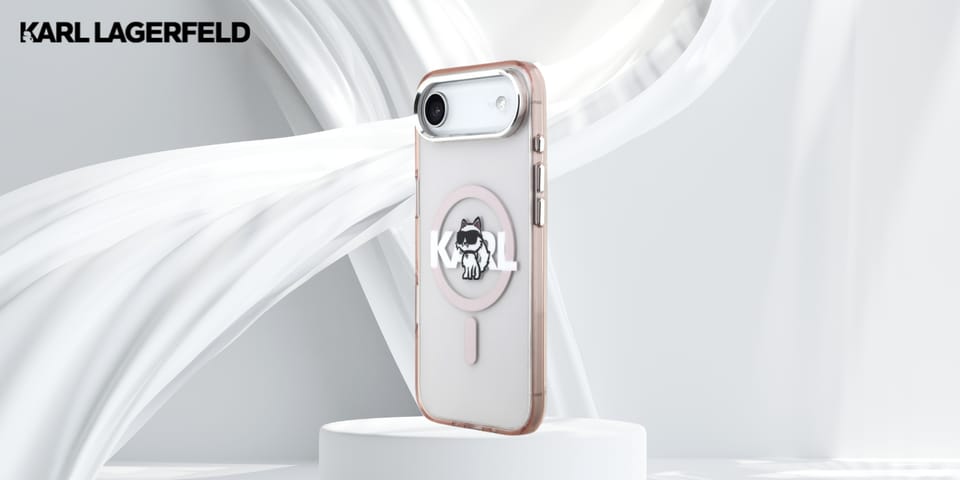 Etui Karl Lagerfeld IML Choupette Sketch Logo MagSafe do iPhone Air różowy