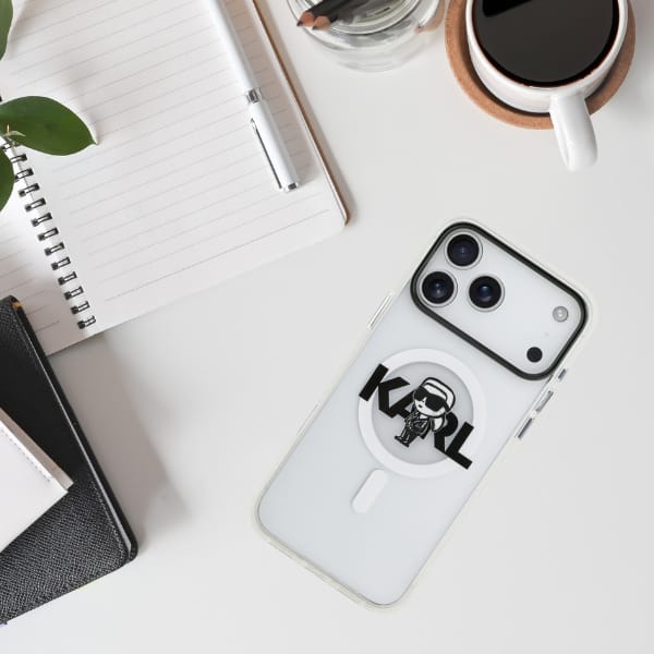 Etui Karl Lagerfeld IML Karl Sketch Logo MagSafe do iPhone 17 Pro Max przezroczysty