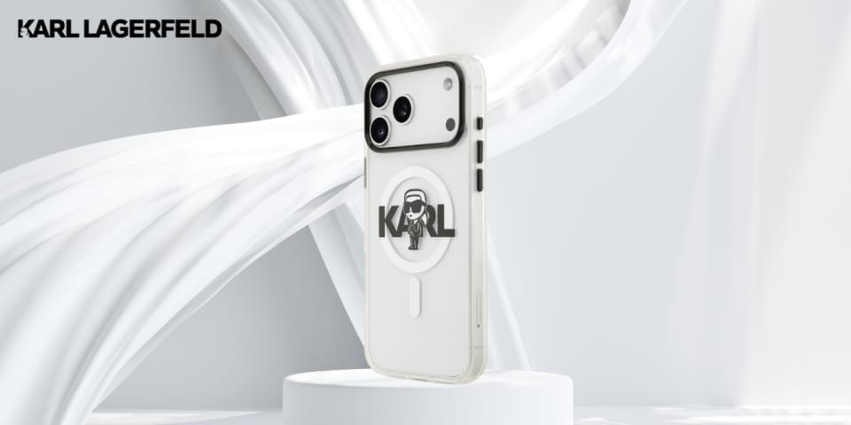 Etui Karl Lagerfeld IML Karl Sketch Logo MagSafe do iPhone 17 Pro Max przezroczysty