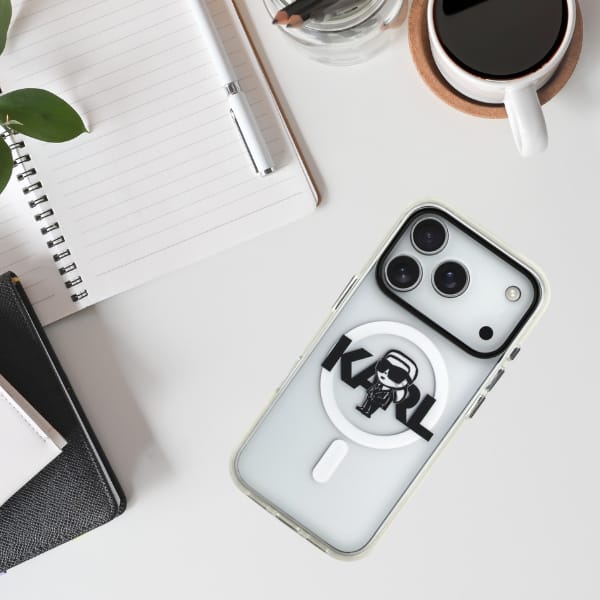 Etui Karl Lagerfeld IML Karl Sketch Logo MagSafe do iPhone 17 Pro przezroczysty