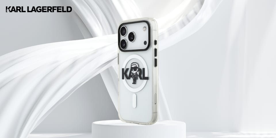 Etui Karl Lagerfeld IML Karl Sketch Logo MagSafe do iPhone 17 Pro przezroczysty
