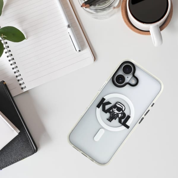 Etui Karl Lagerfeld IML Karl Sketch Logo MagSafe do iPhone 17 przezroczysty