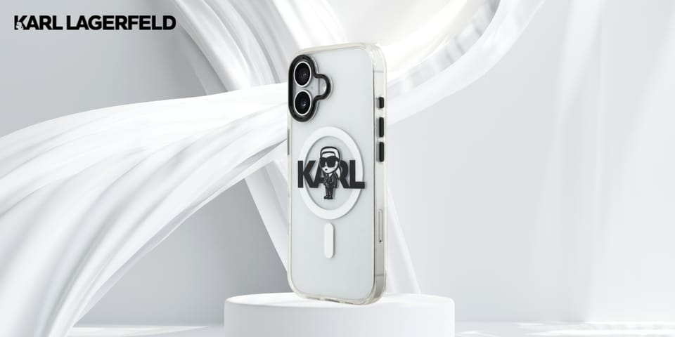 Etui Karl Lagerfeld IML Karl Sketch Logo MagSafe do iPhone 17 przezroczysty