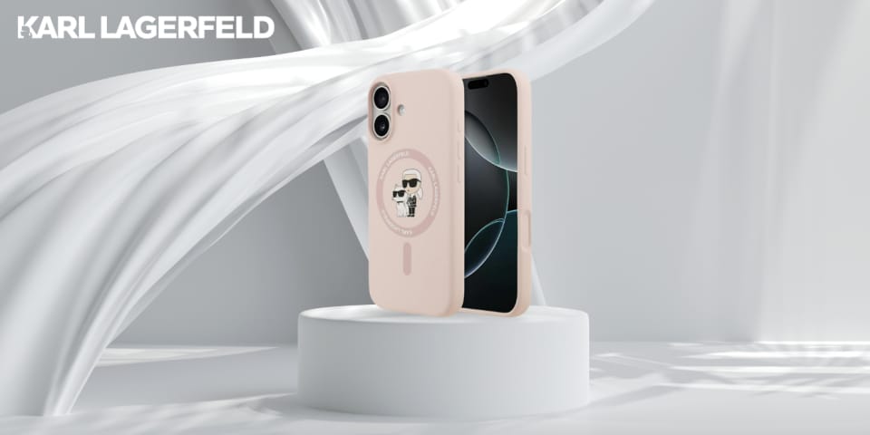 Etui Karl Lagerfeld Silicone             Karl&Choupette Ring MagSafe do iPhone 17 różowy