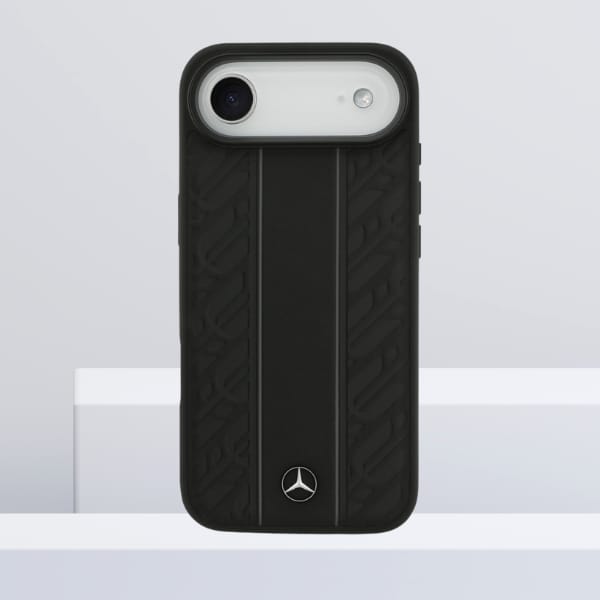 Etui Mercedes Leather Laurel Leaves      Stripes MagSafe do iPhone 17 Air czarny