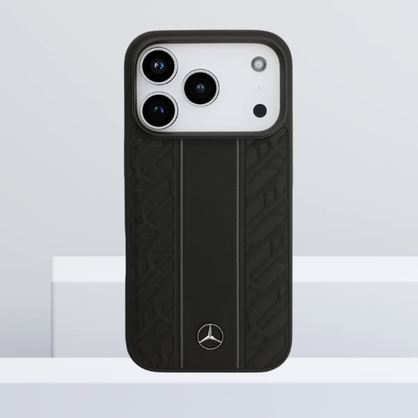 Etui Mercedes Leather Laurel Leaves      Stripes MagSafe do iPhone 17 Pro czarny