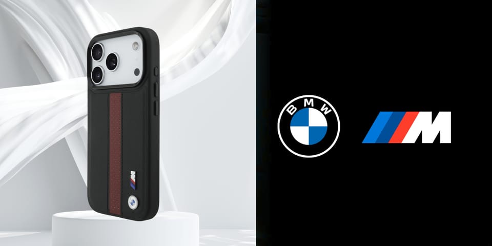 Etui BMW M Perforated Stripe Logo        MagSafe do iPhone 17 Pro czerwony