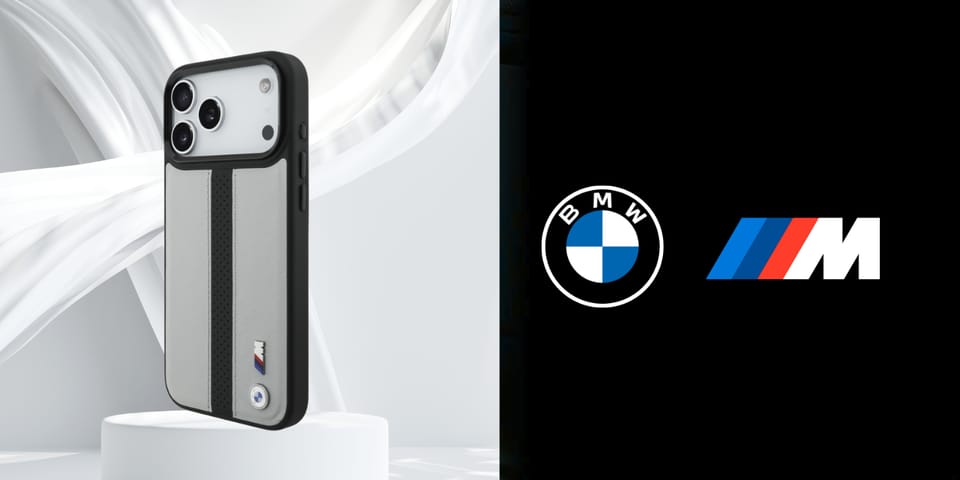 Etui BMW M Perforated Stripe Logo        MagSafe do iPhone 17 Pro Max szary