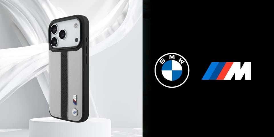 Etui BMW M Perforated Stripe Logo        MagSafe do iPhone 17 Pro szary