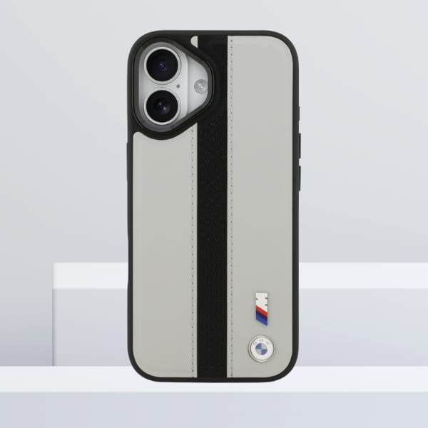 Etui BMW M Perforated Stripe Logo        MagSafe do iPhone 17 szary
