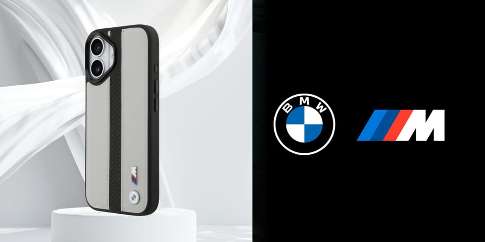 Etui BMW M Perforated Stripe Logo        MagSafe do iPhone 17 szary