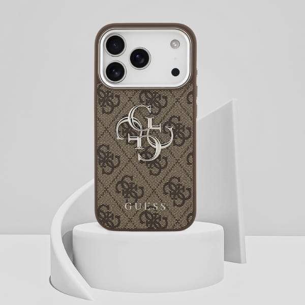 Etui Guess 4G Big 4G Classic Logo do     iPhone 17 Pro brązowy srebrny