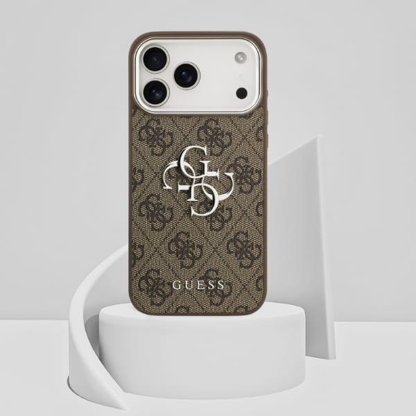 Etui Guess 4G Big 4G Classic Logo do     iPhone 17 Pro Max brązowy srebrny
