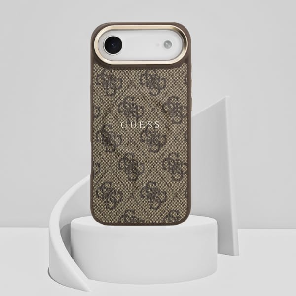 Etui Guess 4G PU Classic Logo MagSafe do iPhone Air brązowy