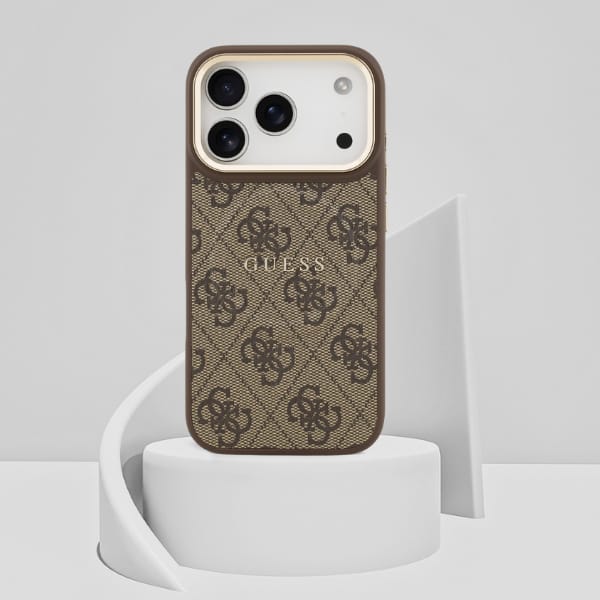 Etui Guess 4G PU Classic Logo MagSafe do iPhone 17 Pro brązowy