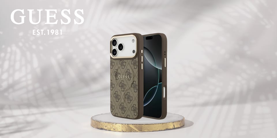 Etui Guess 4G PU Classic Logo MagSafe do iPhone 17 Pro Max brązowy
