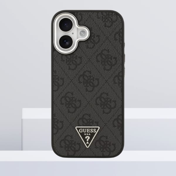 Etui Guess 4G Triangle Logo MagSafe do   iPhone 17 czarny srebrny