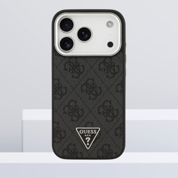 Etui Guess 4G Triangle Logo MagSafe do   iPhone 17 Pro czarny srebrny