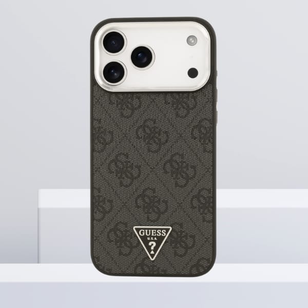 Etui Guess 4G Triangle Logo MagSafe do   iPhone 17 Pro Max czarny srebrny