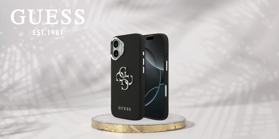 Etui Guess Grained Big 4G Classic Logo   do iPhone 17 czarny