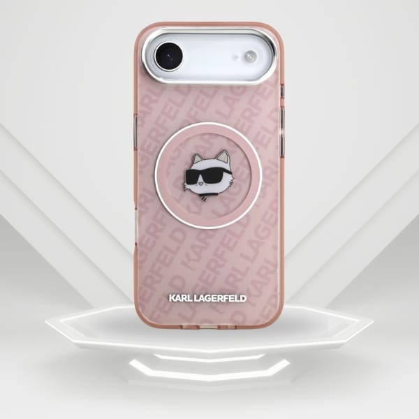 Etui Karl Lagerfeld IML Choupette Head   Logo MagSafe do iPhone Air różowy