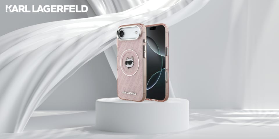Etui Karl Lagerfeld IML Choupette Head   Logo MagSafe do iPhone Air różowy