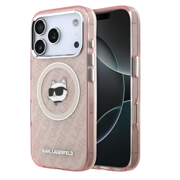 Etui Karl Lagerfeld IML Choupette Head   Logo MagSafe do iPhone 17 Pro różowy
