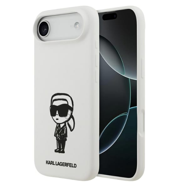 Etui Karl Lagerfeld Silicone Karl Sketch & Logo MagSafe do iPhone Air biały