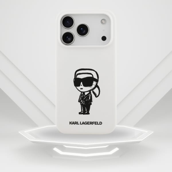 Etui Karl Lagerfeld Silicone Karl Sketch & Logo MagSafe do iPhone 17 Pro biały