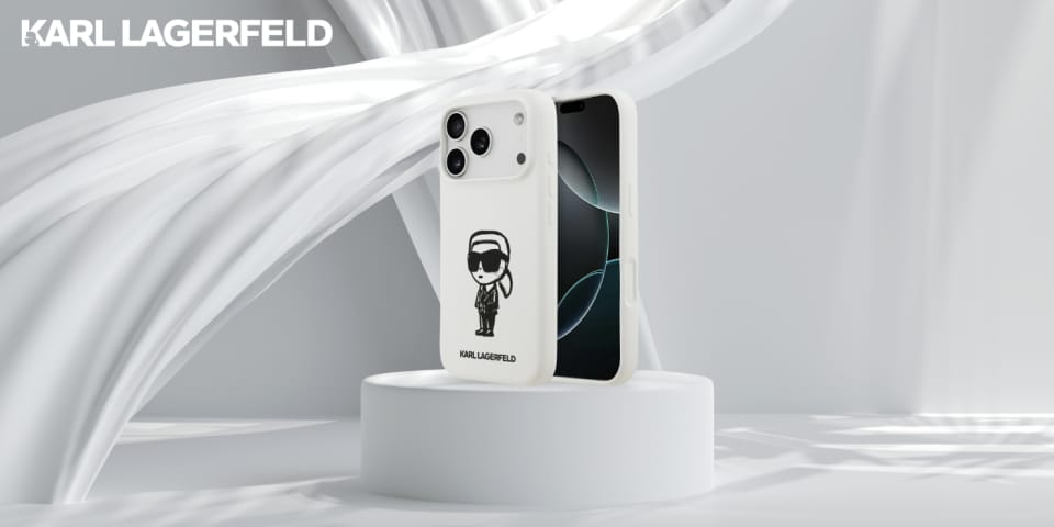 Etui Karl Lagerfeld Silicone Karl Sketch & Logo MagSafe do iPhone 17 Pro biały
