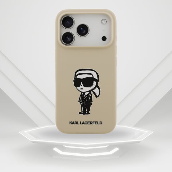 Etui Karl Lagerfeld Silicone Karl Sketch & Logo MagSafe do iPhone 17 Pro brązowy