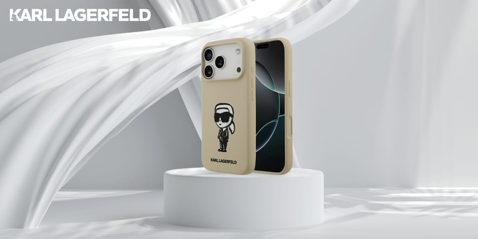 Etui Karl Lagerfeld Silicone Karl Sketch & Logo MagSafe do iPhone 17 Pro brązowy
