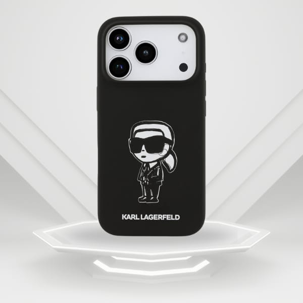 Etui Karl Lagerfeld Silicone Karl Sketch & Logo MagSafe do iPhone 17 Pro czarny