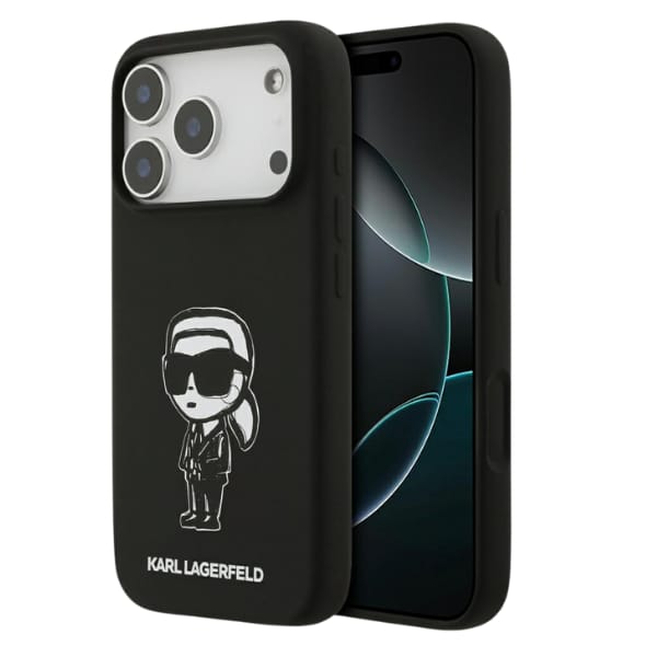 Etui Karl Lagerfeld Silicone Karl Sketch & Logo MagSafe do iPhone 17 Pro czarny