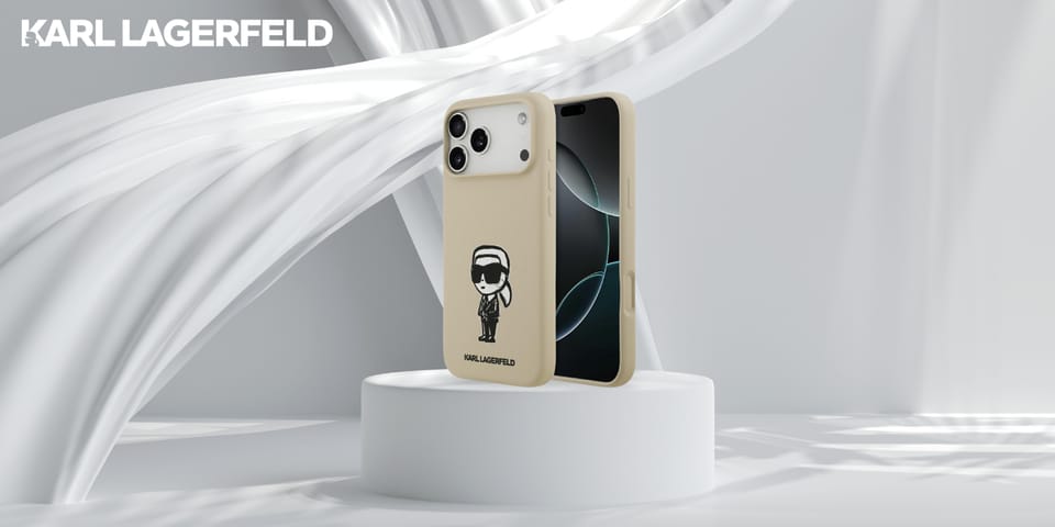 Etui Karl Lagerfeld Silicone Karl Sketch & Logo MagSafe do iPhone 17 Pro Max brązowy